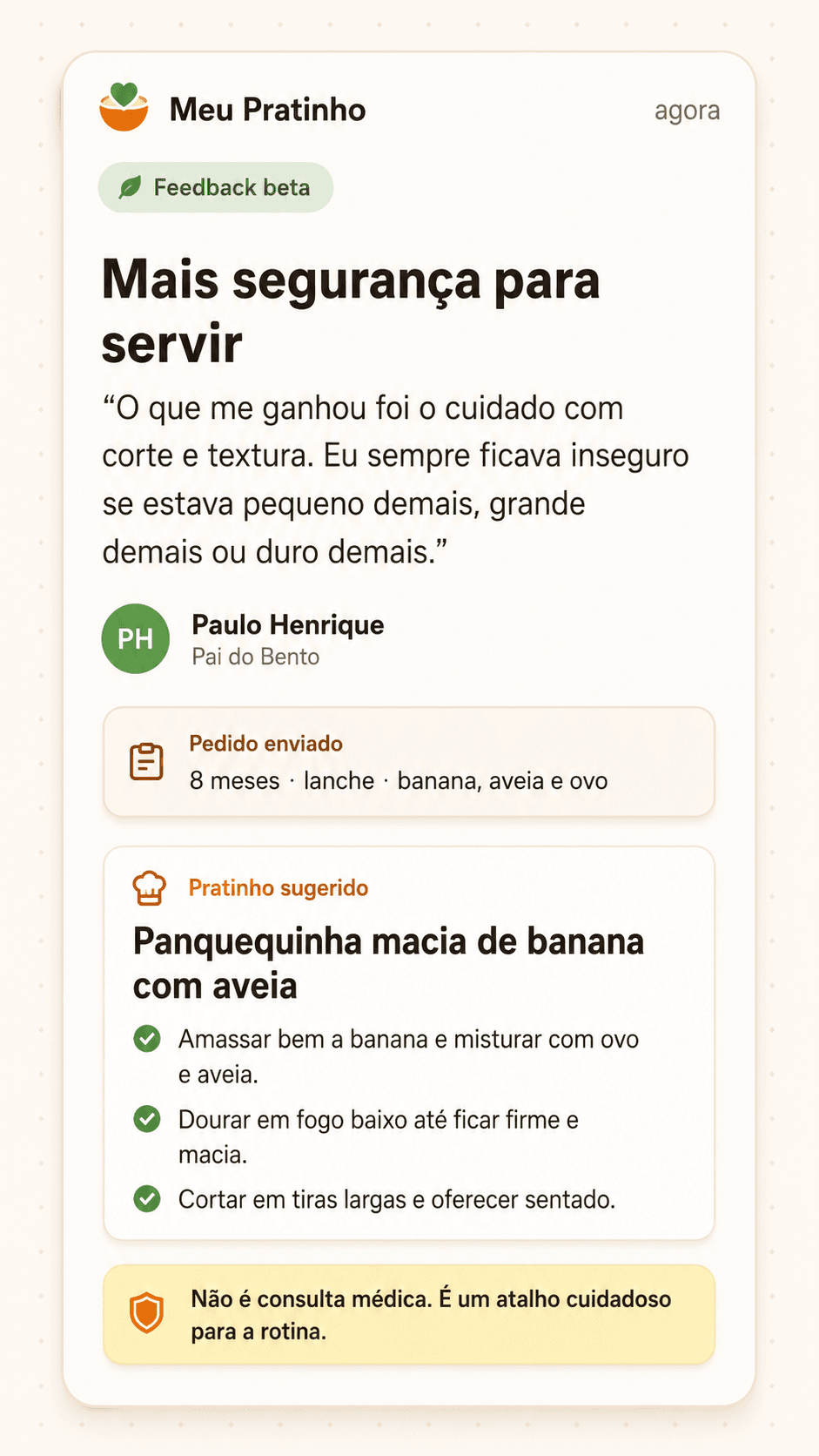 Print ilustrativo de planejamento semanal gerado pelo Meu Pratinho